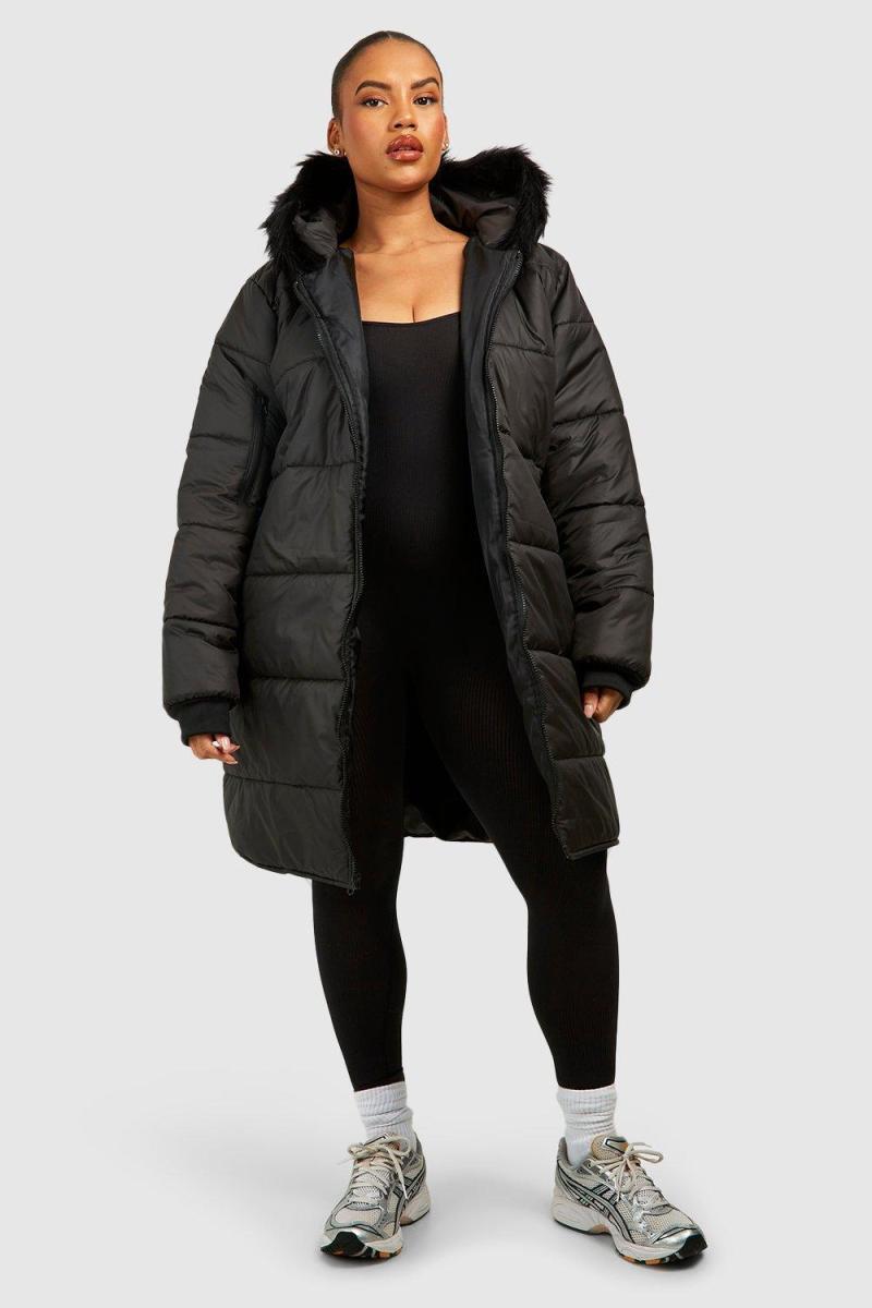 Плюс парка зі штучним хутром