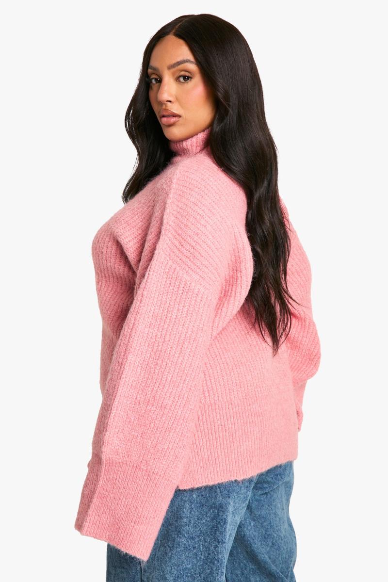 Плюс негабаритний трикотажний джемпер високої шиї