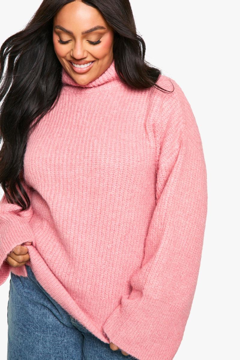 Плюс негабаритний трикотажний джемпер високої шиї