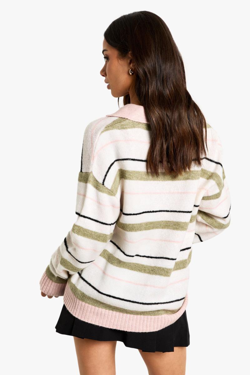 Деталь із коміром із смугами негабаритний трикотажний верх