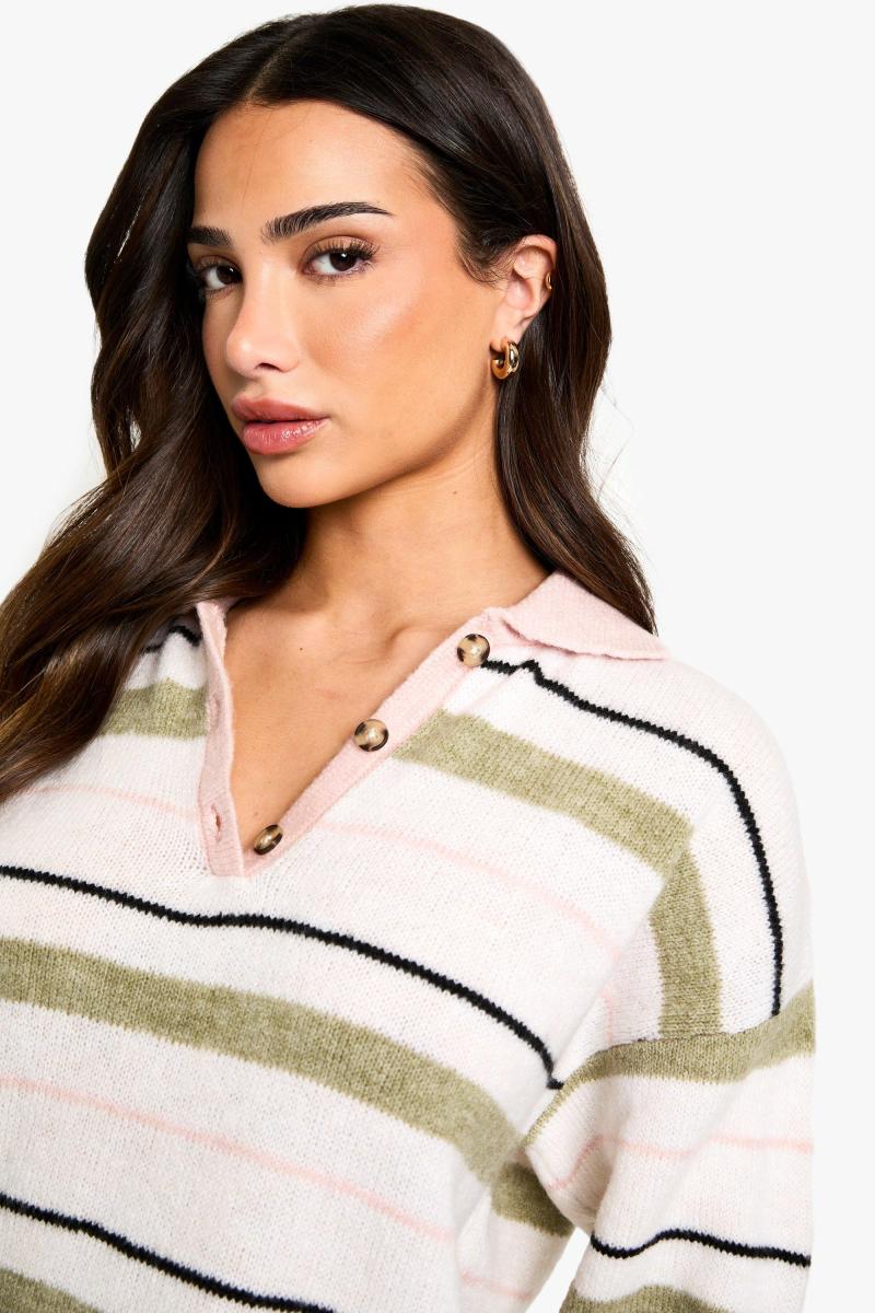 Деталь із коміром із смугами негабаритний трикотажний верх