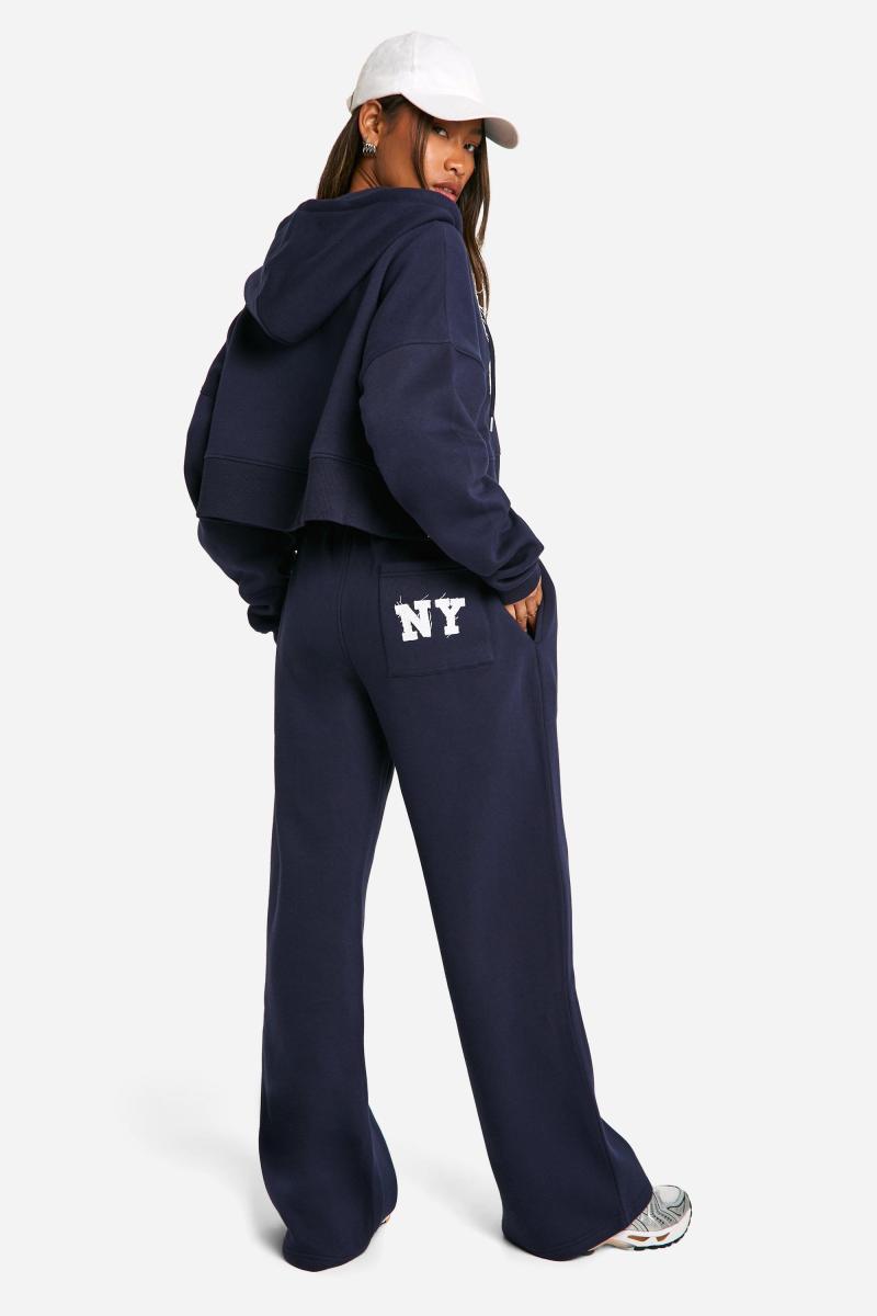 NY Self Fabric Applique Straight Leg Jogger