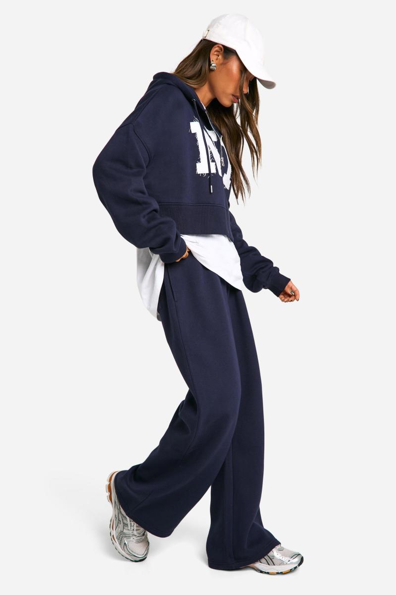 NY Self Fabric Applique Straight Leg Jogger