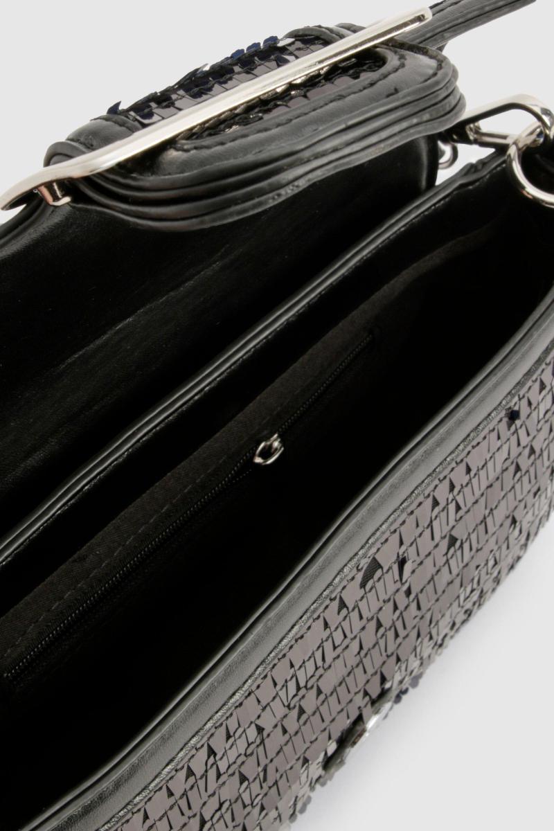 Блискуча сумка через плече з блискітками та пряжкою