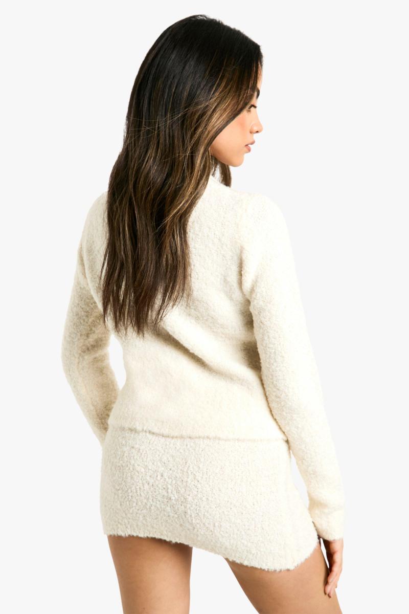 В’язаний укорочений кардиган із кишеньковими деталями та міні-спідниця з низькою посадкою Borg