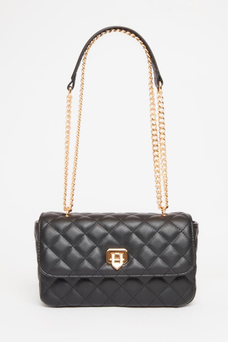 Чорний стьобаний поперечний мішок для тіла