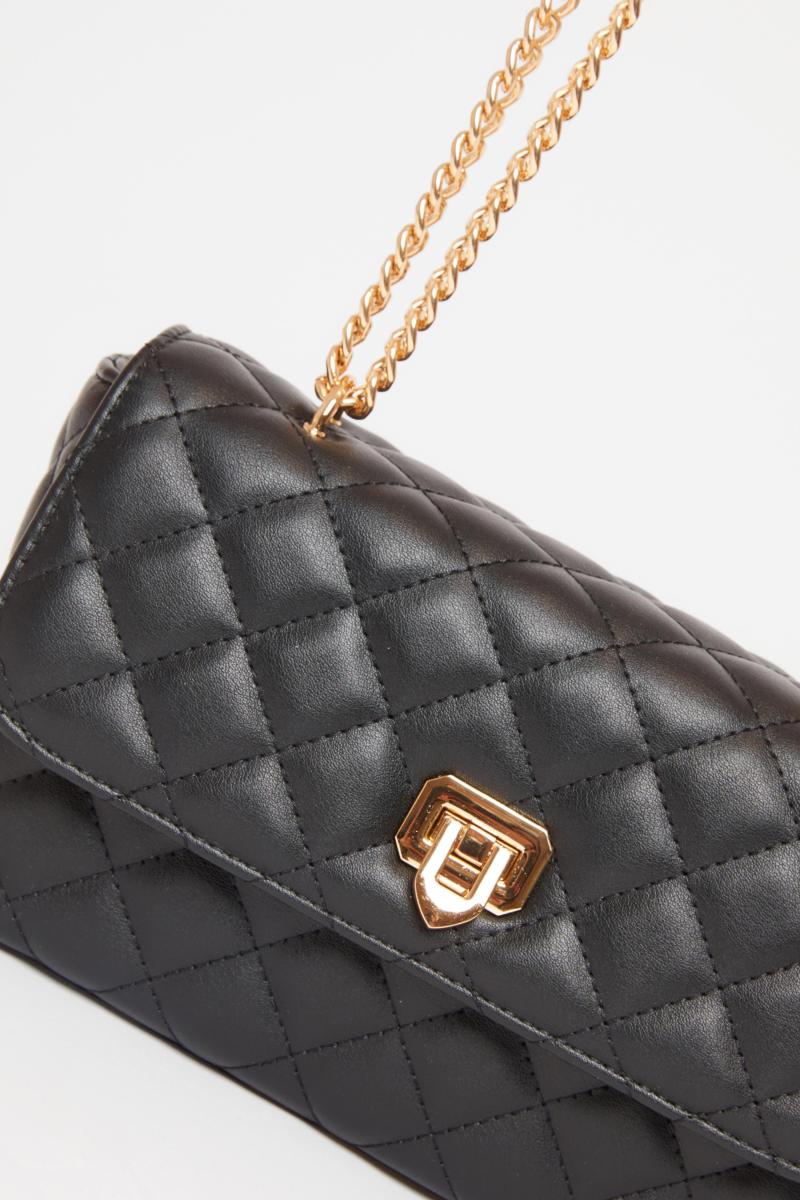 Чорний стьобаний поперечний мішок для тіла