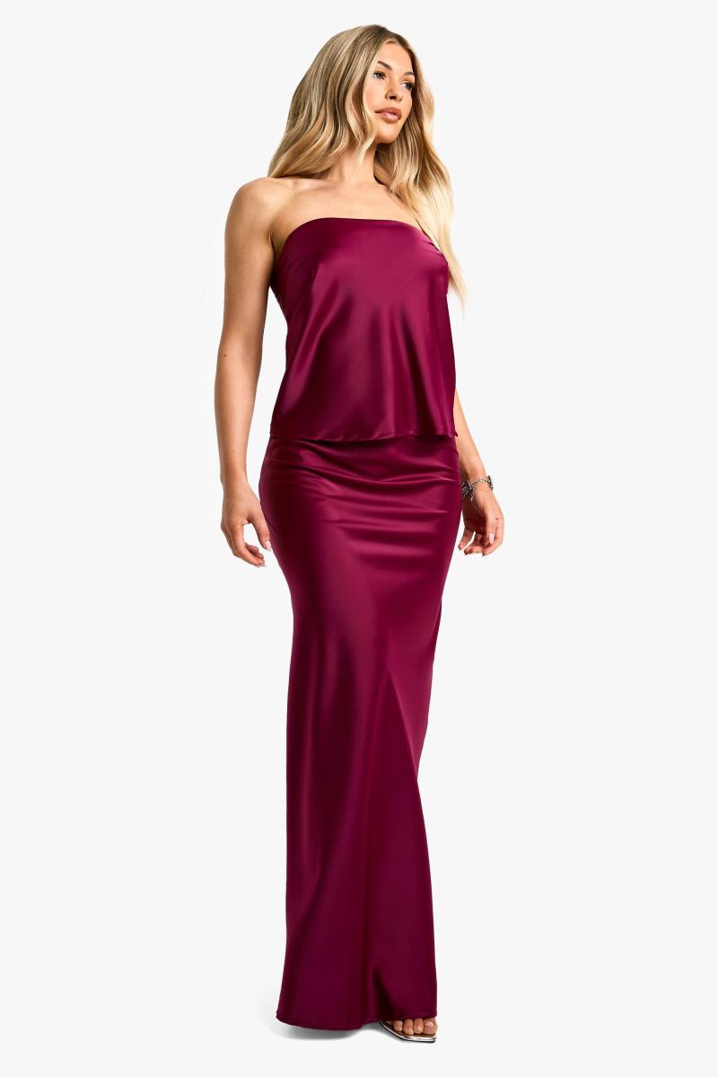 АТЛАСНИЙ ДОВГИЙ КОМПЛЕКТ БАНДО ТА СПІДНИЦЯ МАКСІ