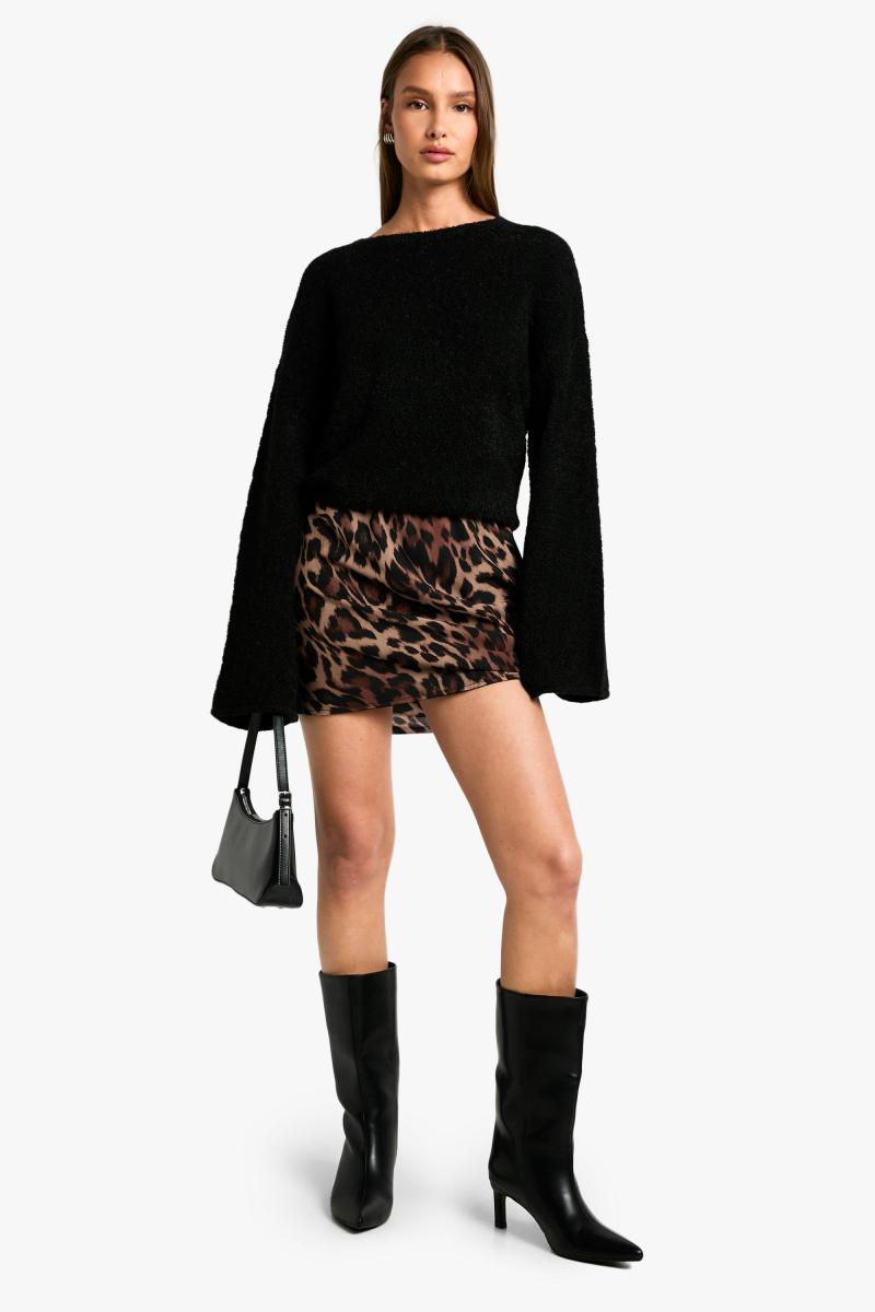 Шифонова міні-спідниця з леопардовим принтом