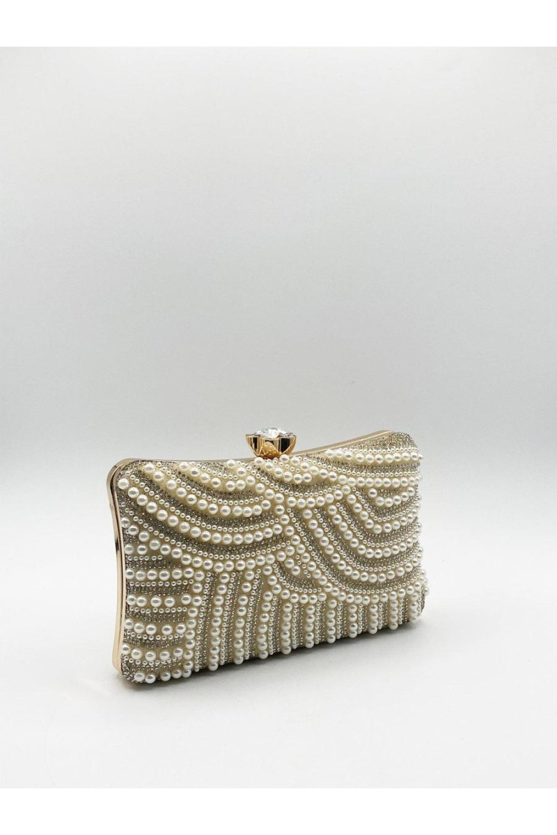 Розкішний клатч із золотистим перламутром