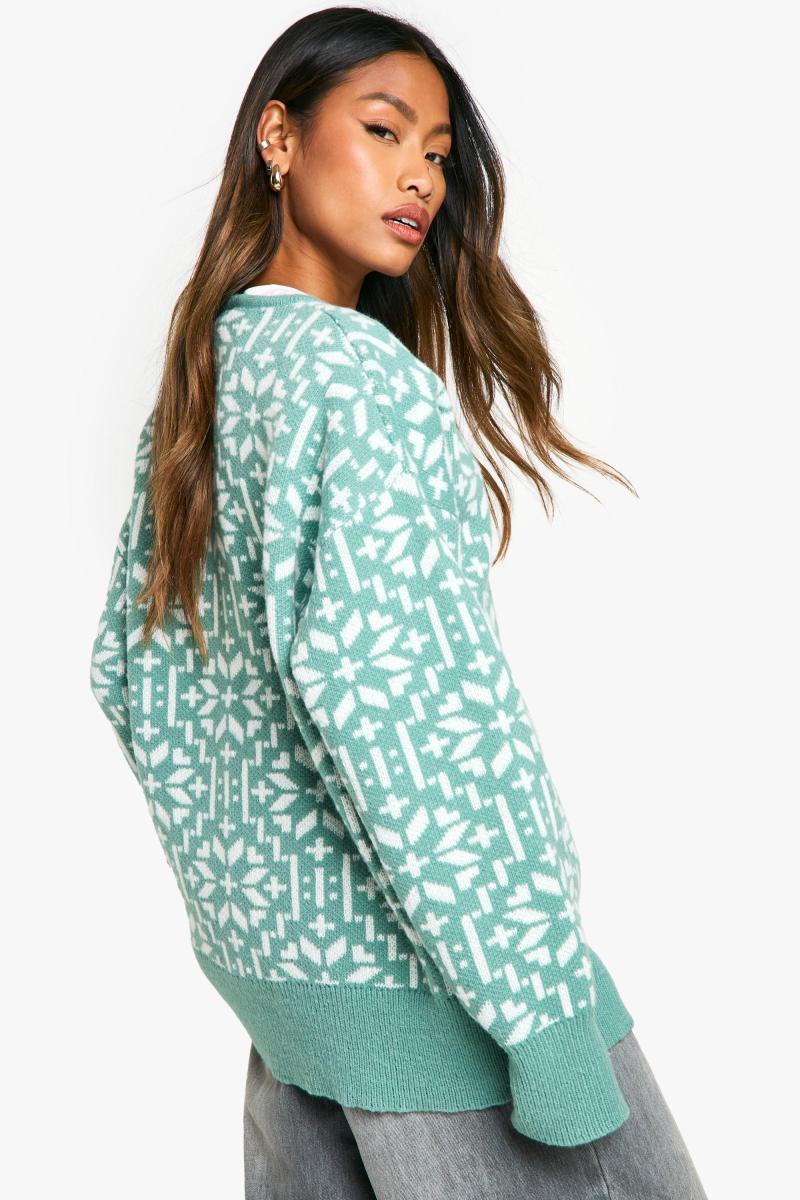 В'язаний різдвяний кардиган Fairisle Snowflake преміум-класу