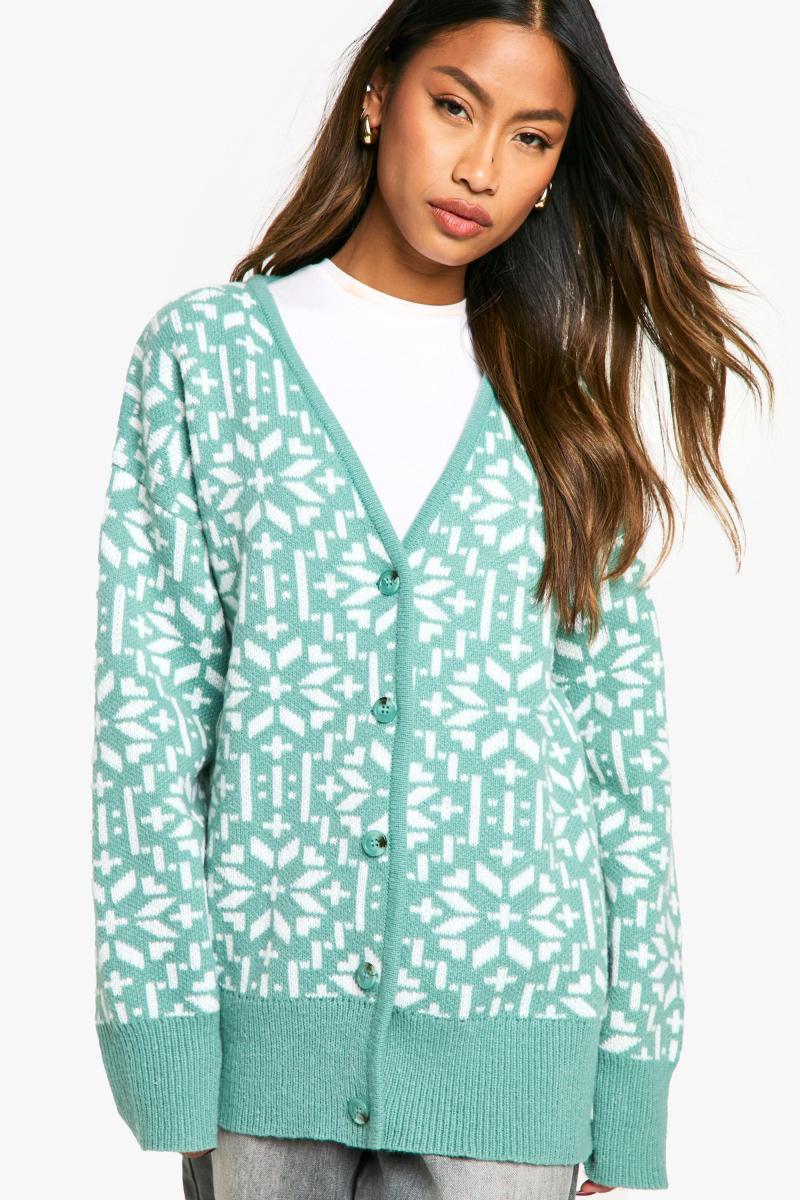 В'язаний різдвяний кардиган Fairisle Snowflake преміум-класу