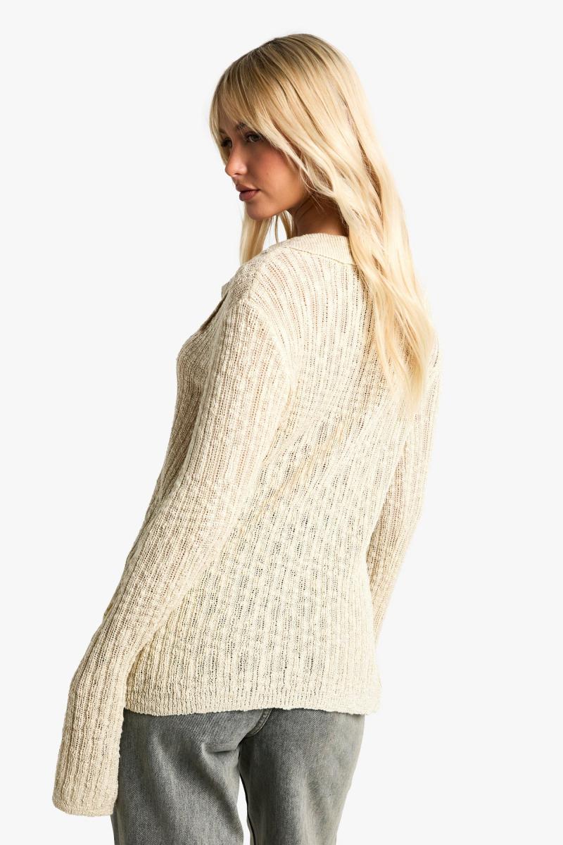 Комірний гачком текстурований кардиган