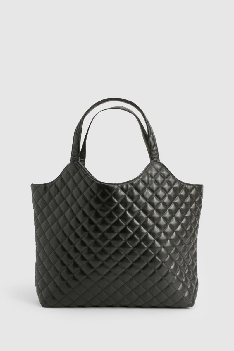 Стьобана шкіряна сумка-шоппер