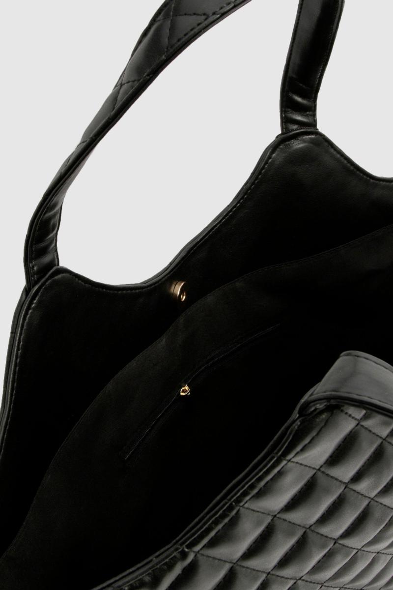 Стьобана шкіряна сумка-шоппер