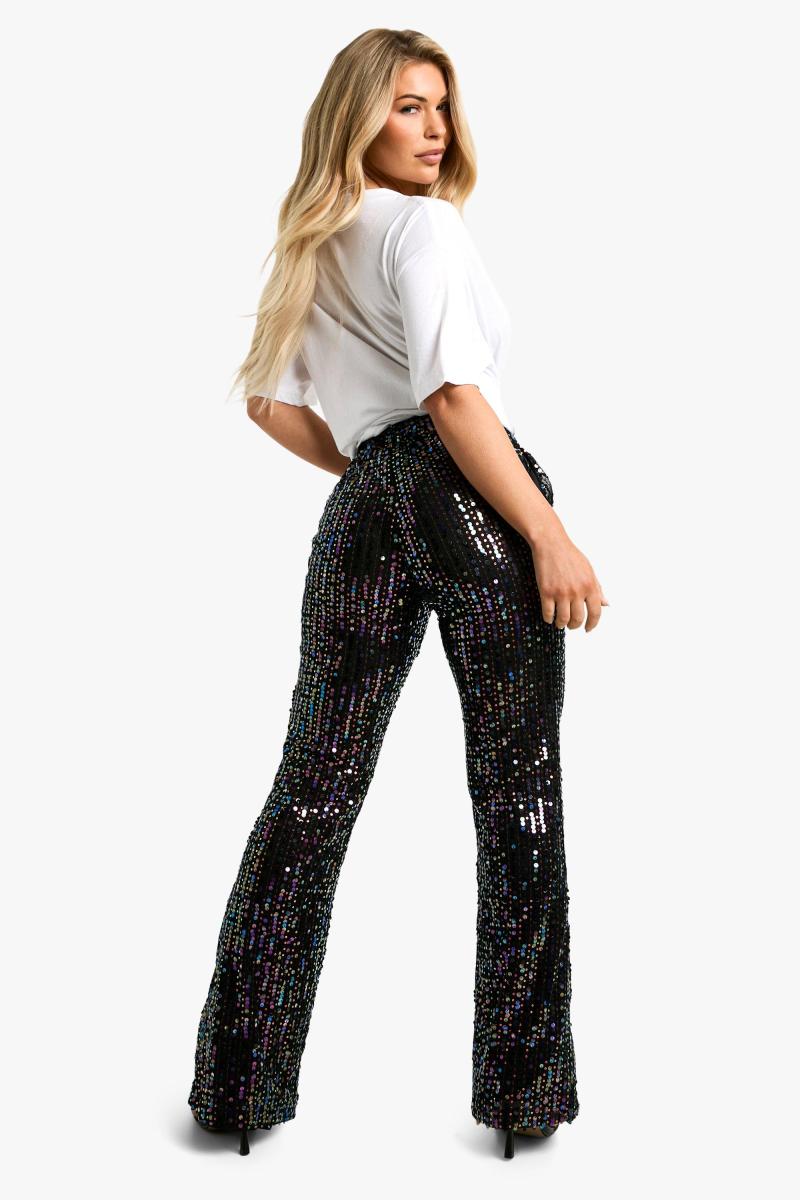 Веселкові брюки-кльош із блискітками