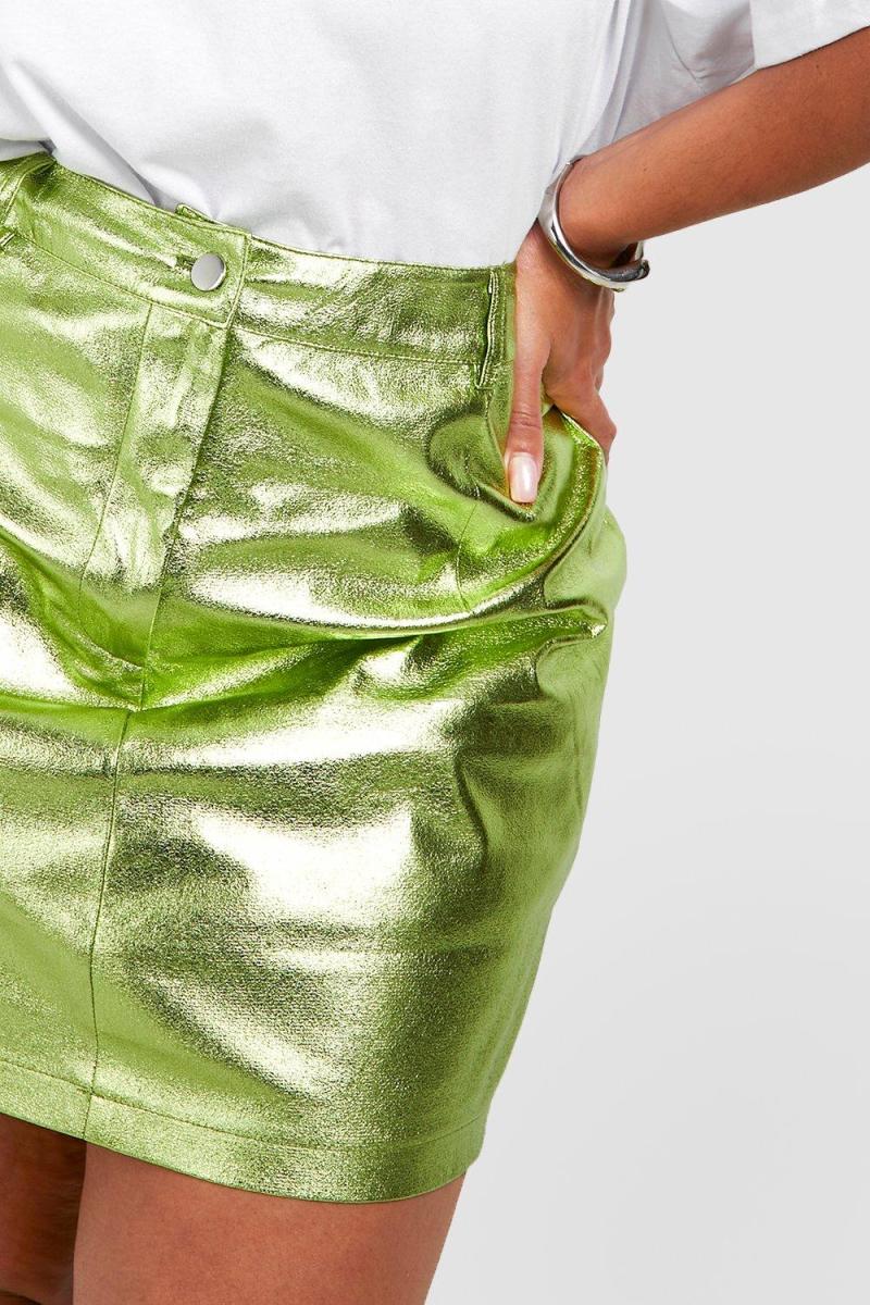 Плюс металева міні-спідниця