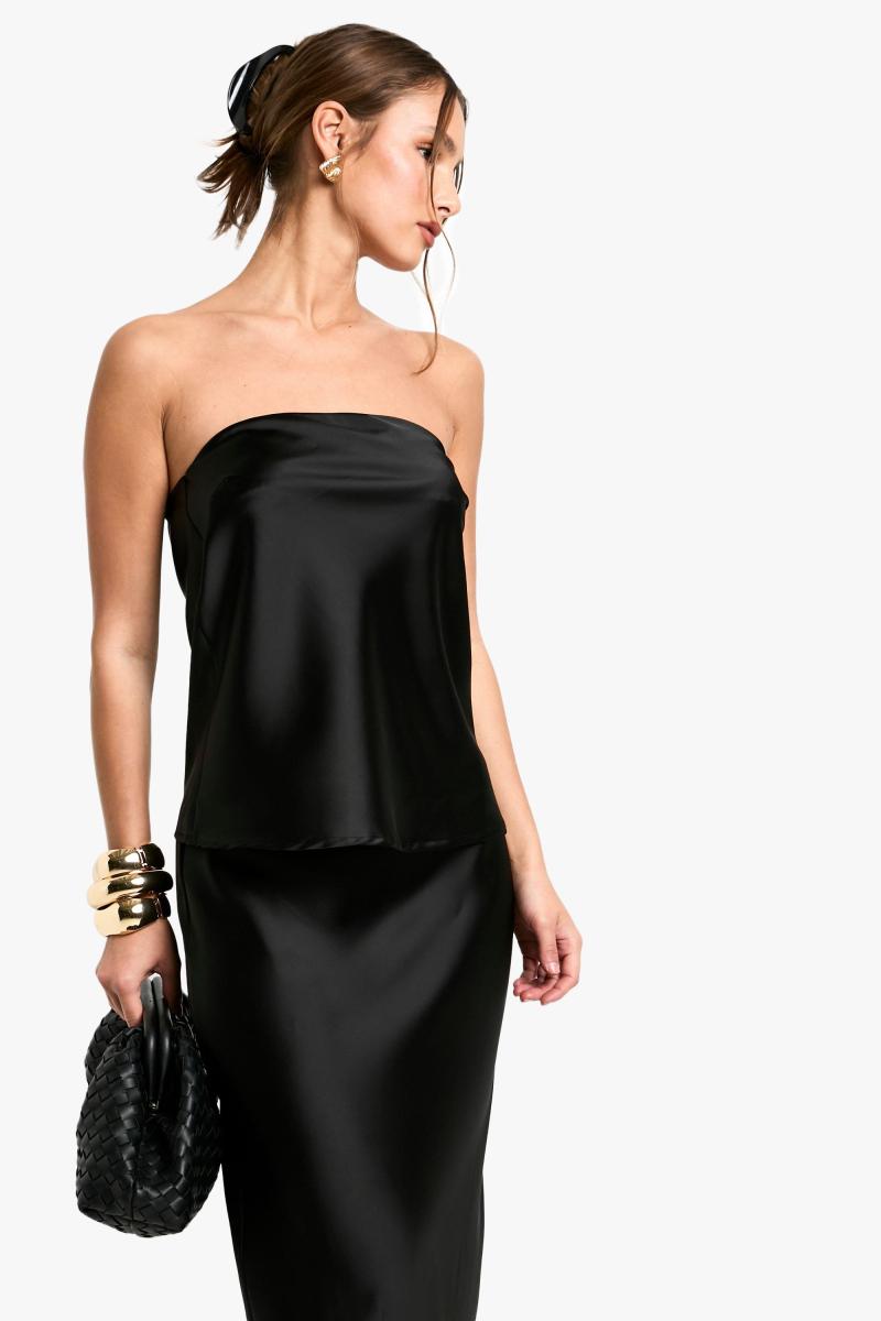 АТЛАСНИЙ ДОВГИЙ КОМПЛЕКТ БАНДО ТА СПІДНИЦЯ МАКСІ