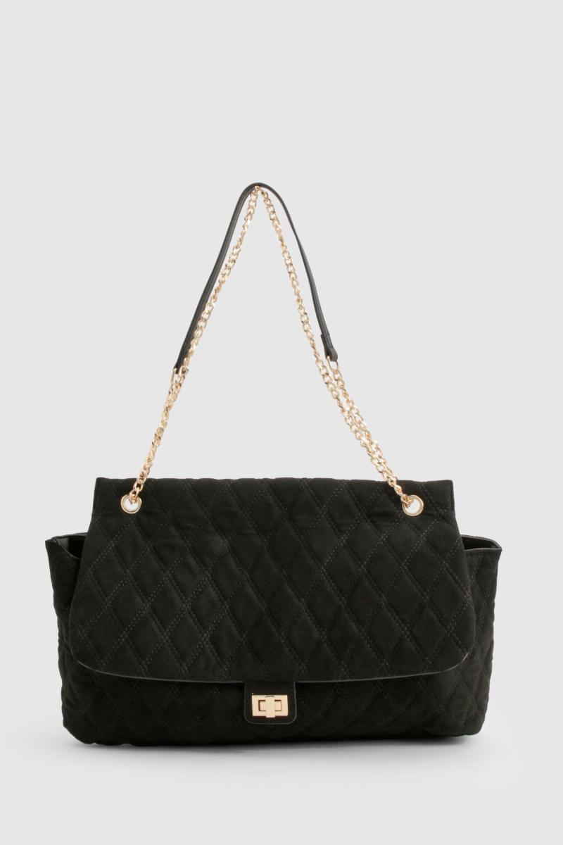 Стьобана сумка через плече зі штучної замші