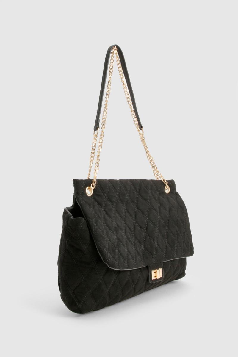 Стьобана сумка через плече зі штучної замші