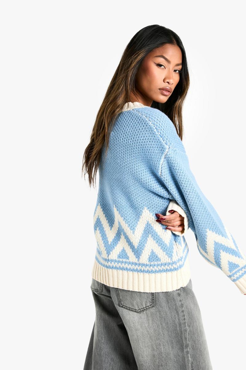 Трикотажний джемпер із V-подібним вирізом і ялинкою