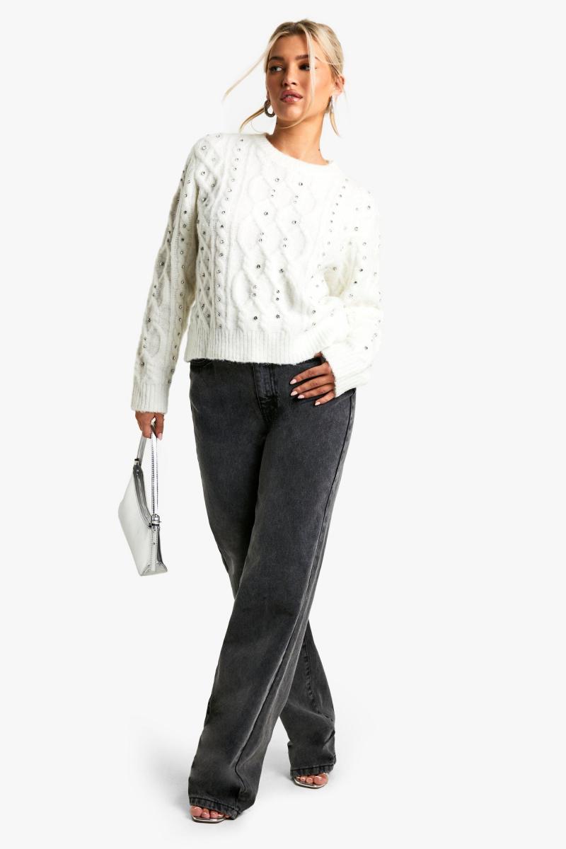 Джемпер із в’язаними в’язками з діамату