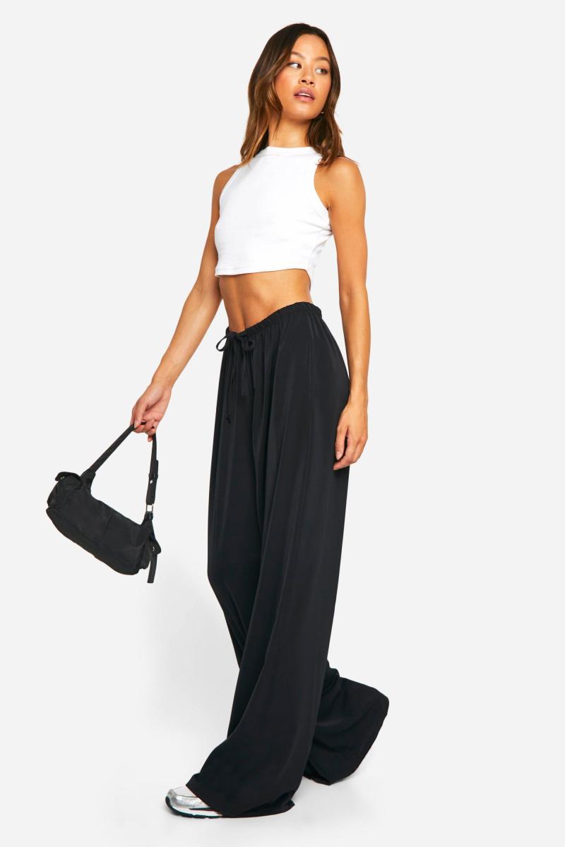 Високі ткані широкі штани