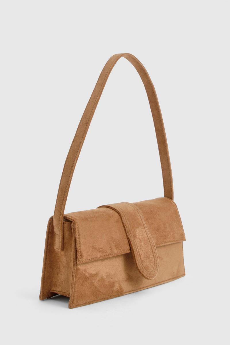 Структурована сумка через плече зі штучної замші