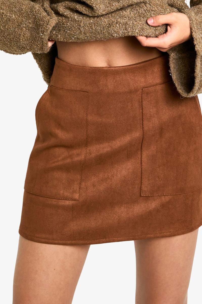 Замшева міні-спідниця