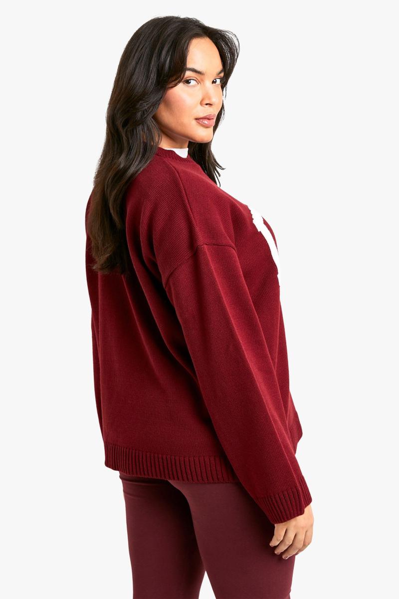 Плюс трикотажний джемпер з круглим вирізом DSGN