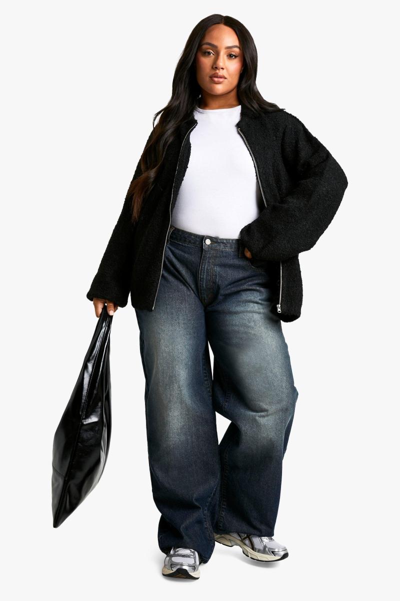 Плюс трикотажний бомбер Borg