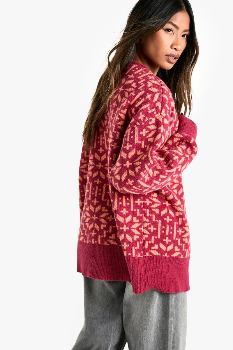 Преміальний в'язаний кардиган Fairisle Snowflake