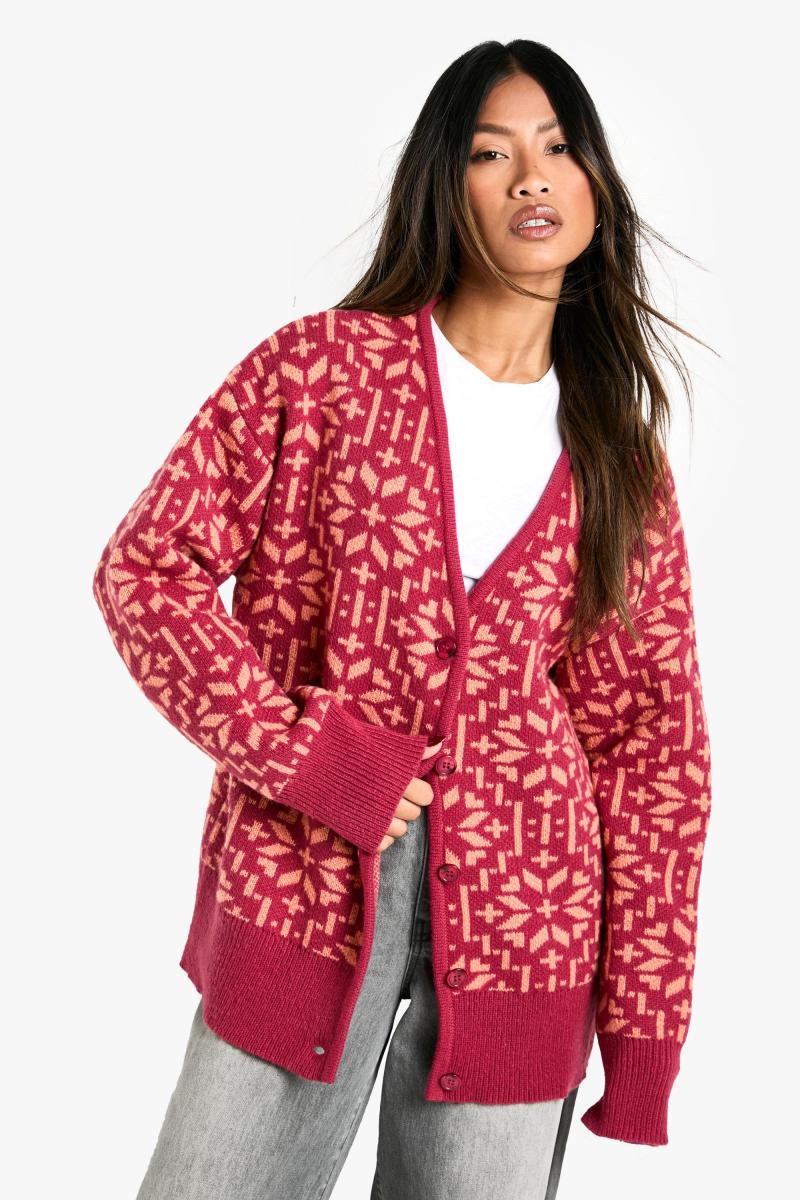 Преміальний в'язаний кардиган Fairisle Snowflake