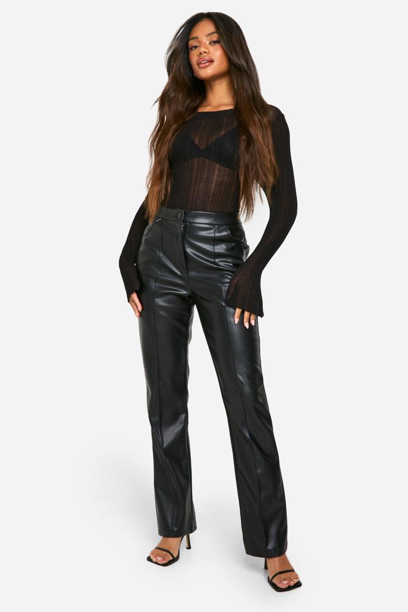 Брюки з поліуретану з приталеними швами