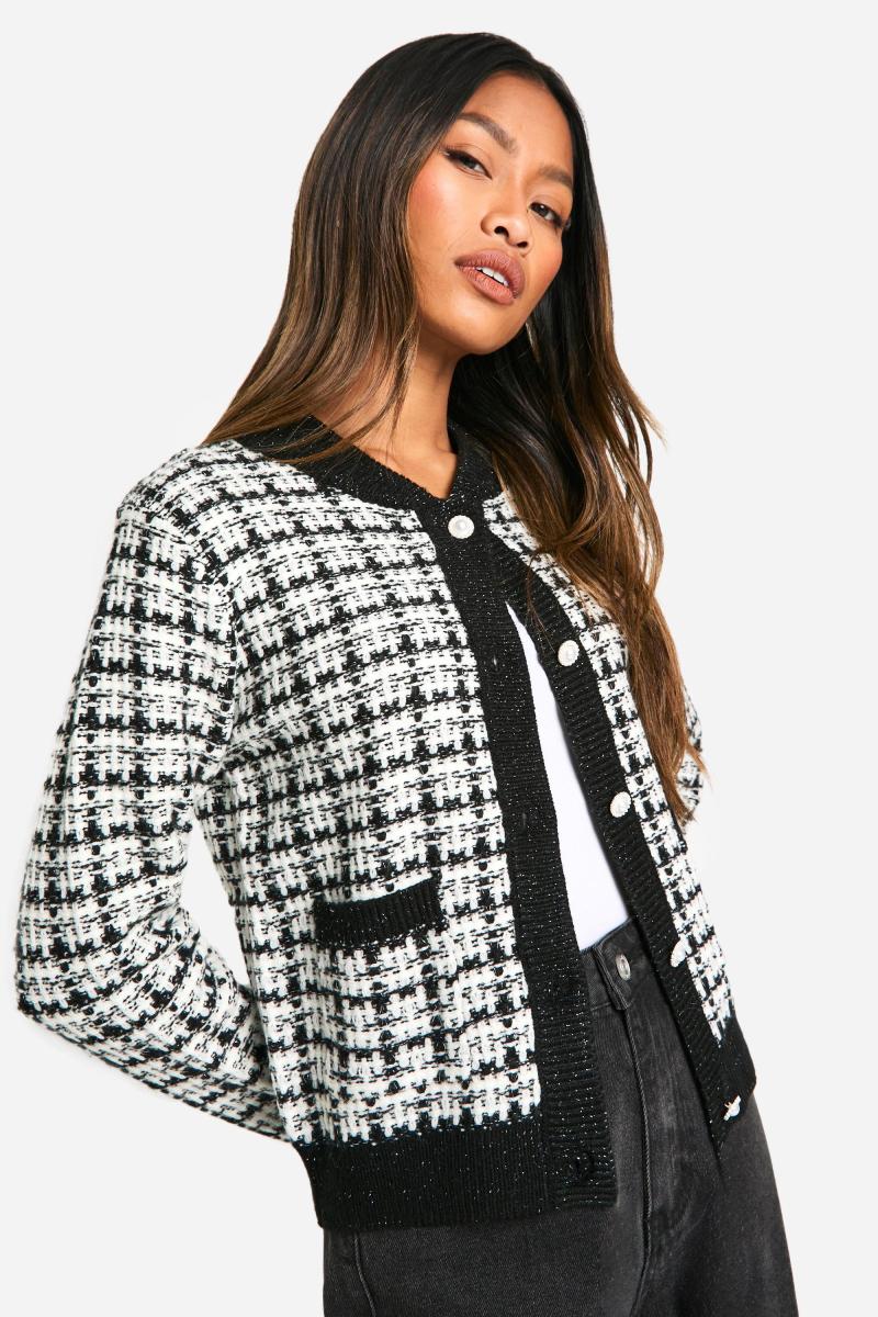 В'язаний кардиган-бомбер з букле