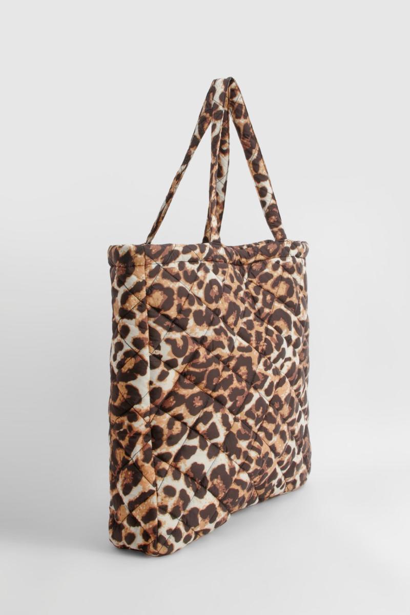 Велика стьобана нейлонова сумка Leopard