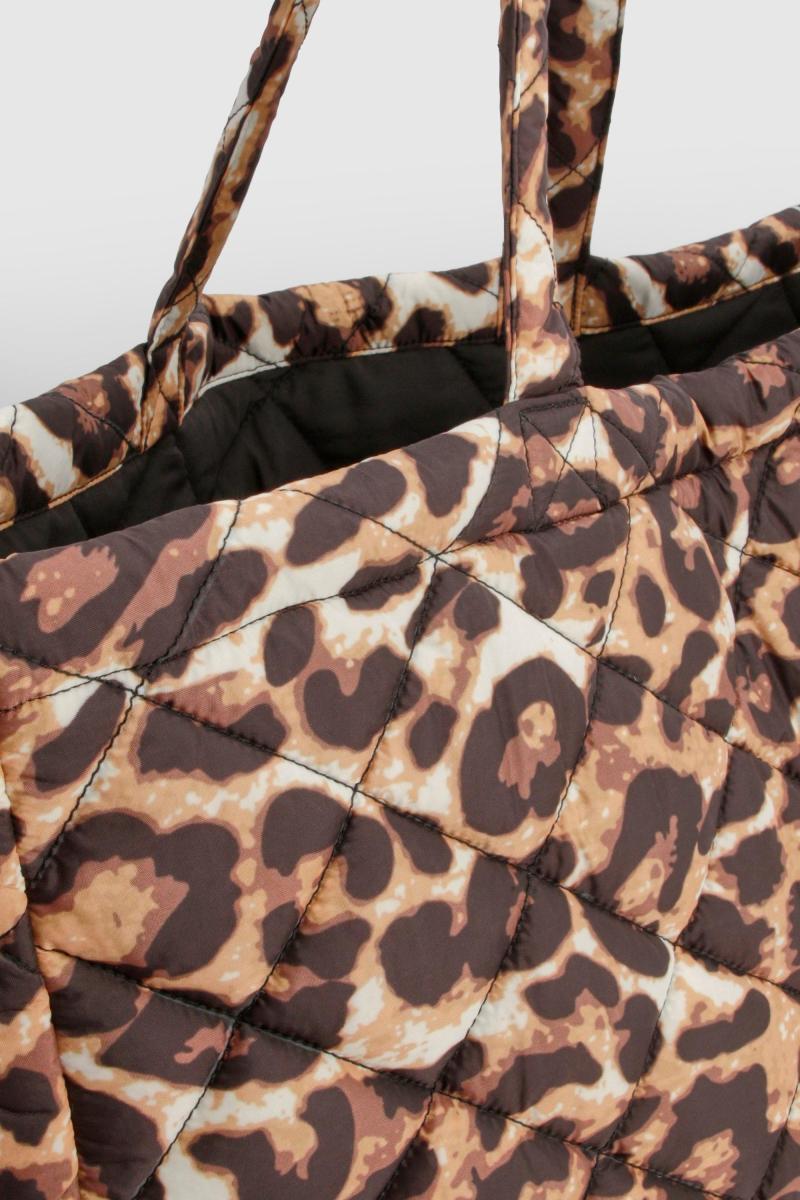 Велика стьобана нейлонова сумка Leopard