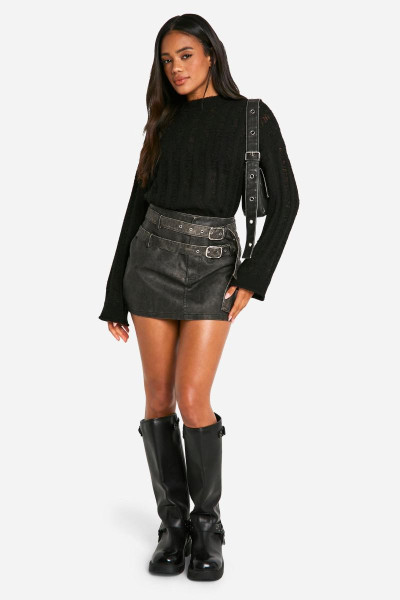 Подвійний примиваний MICRO MINI SKIRT Подвійний примиваний MICRO MINI SKIRT