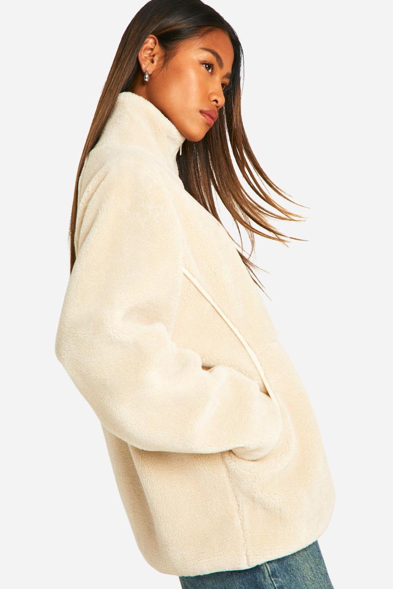 Куртка великого розміру Teddy на блискавці