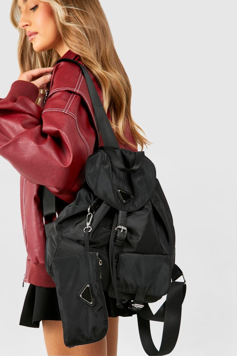 Нейлонова сумка-рюкзак з подвійною кишенею