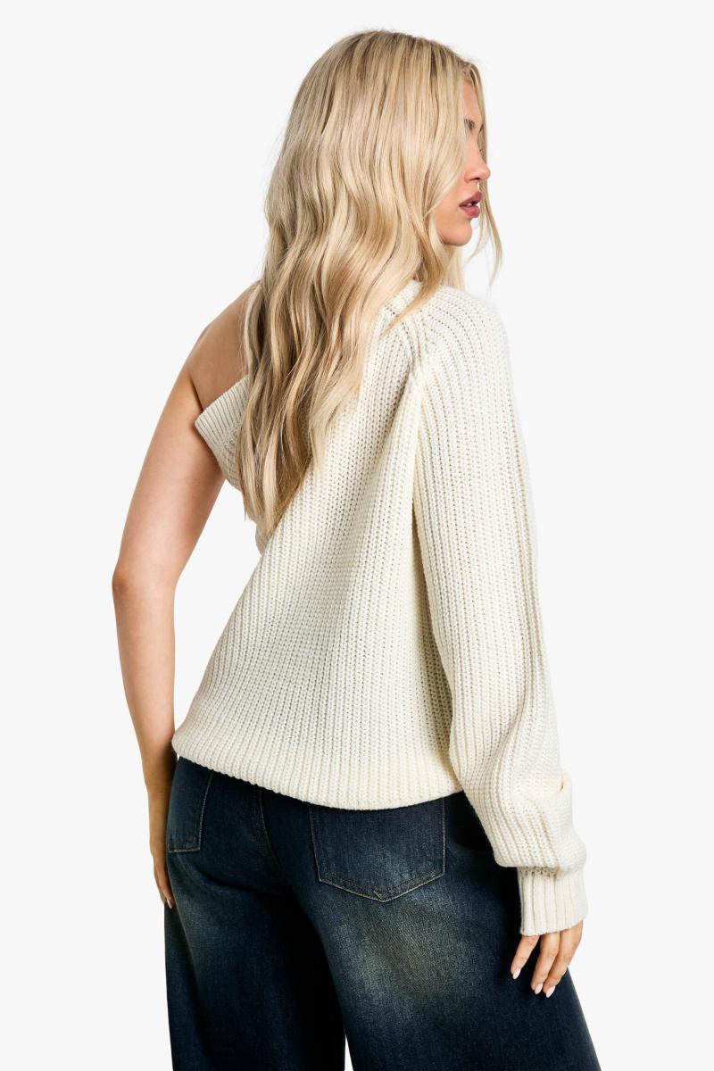 Трикотажний джемпер на одне плече