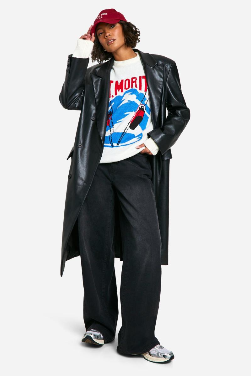 Високий лижний трикотажний джемпер St Moritz