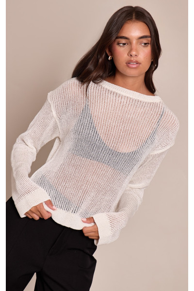 Крем для нитки в’язаний негідний джемпер Крем для нитки в’язаний негідний джемпер