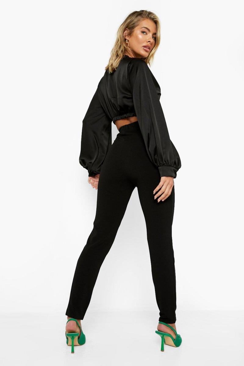 Робочі звужені робочі штани зі складками з високою талією