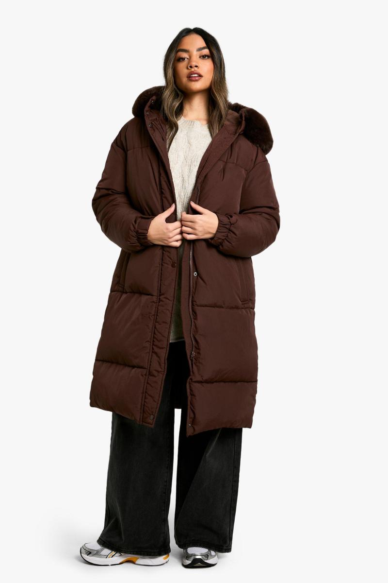 Парка зі штучним хутром і капюшоном