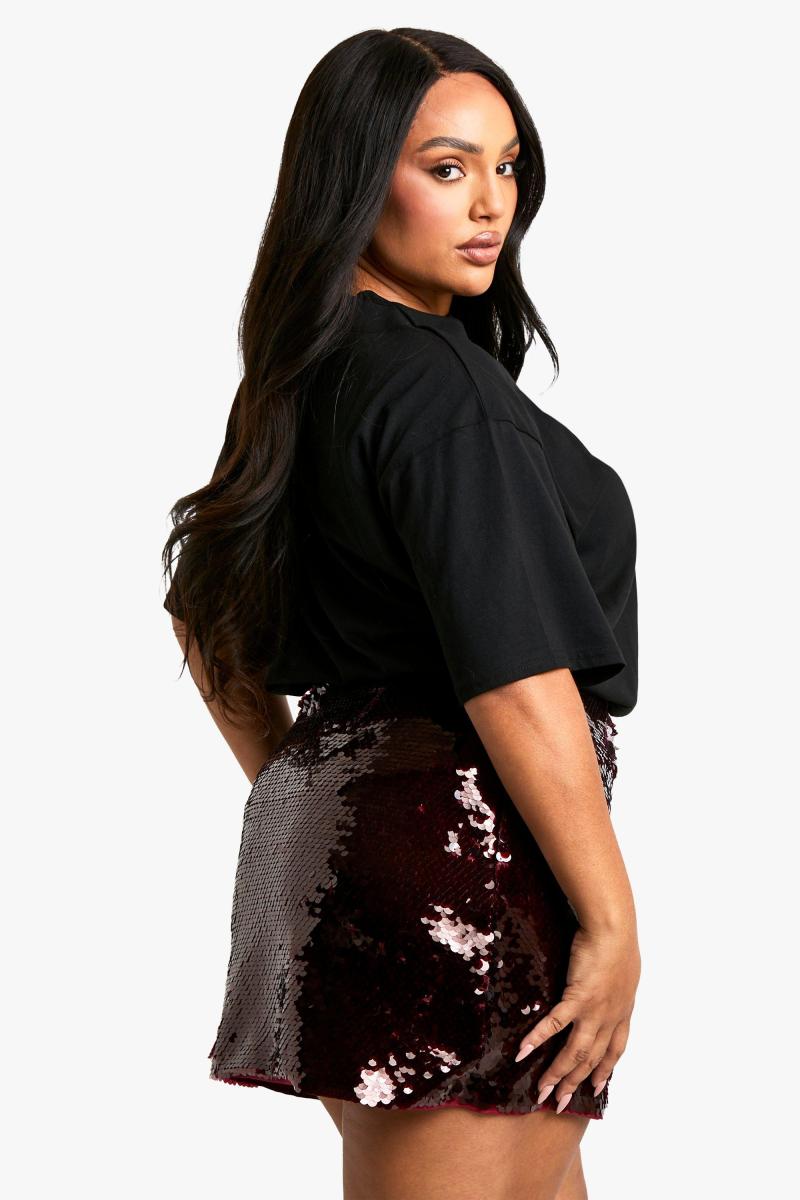 Плюс міні-спідниця преміум-класу з паєтками