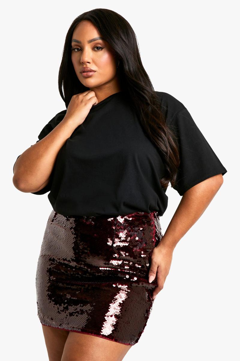 Плюс міні-спідниця преміум-класу з паєтками