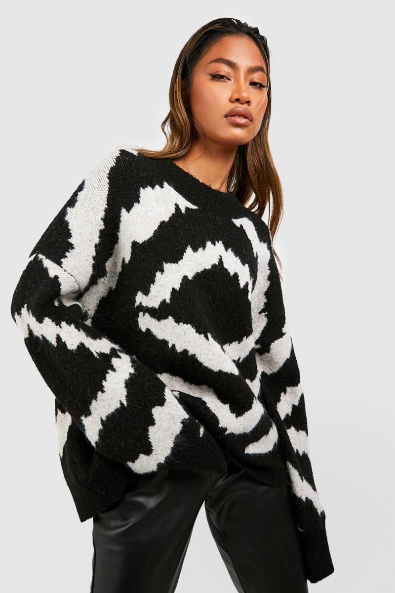 М'який трикотажний джемпер у абстрактну смужку