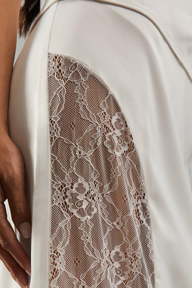 Мереживо вставити колону з високою талією максі спідниці