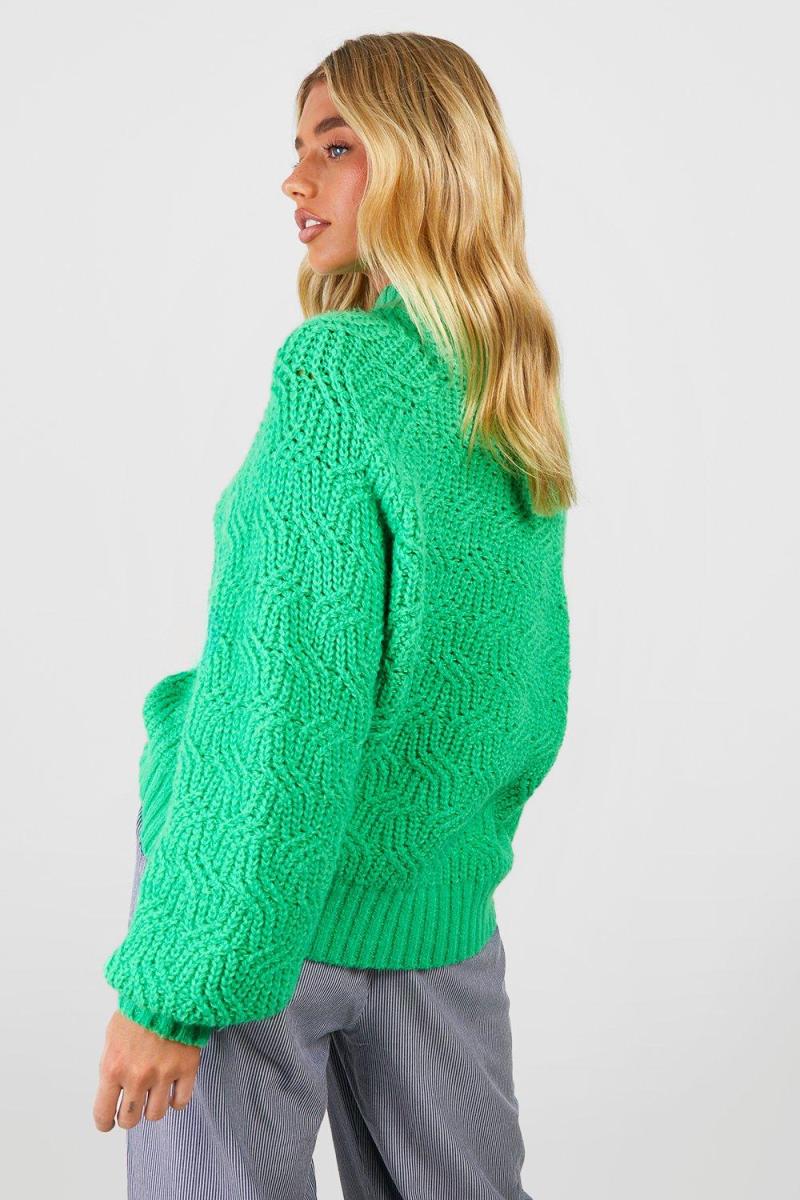 Величезний джемпер з високим вирізом і рукавами-кульками